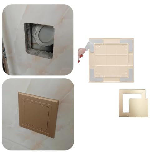 Trampilla Pladur Plástico Tapa de Inspección Autoadhesiva, Fontanería, Electricidad, Alarma Puerta de Acceso para Placas de Yeso Laminado, Pequeño Suelo Puerta de Acceso Oculta Puerta Desmontable(Gold