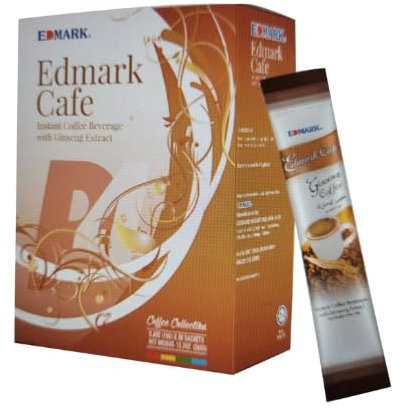 Capsules de café au ginseng EDMARK - Mélange de café arabica à l'extrait de ginseng - Boost d'énergie, soutient l'endurance et le système immunitaire. Cadeaux pour les amateurs de bio, lot de 20
