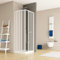 Box Doccia Angolare a Soffietto in PVC Carmen AC, 185 cm, Bianco, Apertura Centrale, 2 Ante Pieghevoli con Chiusura Magnetica (Bianco, 70x100 cm)