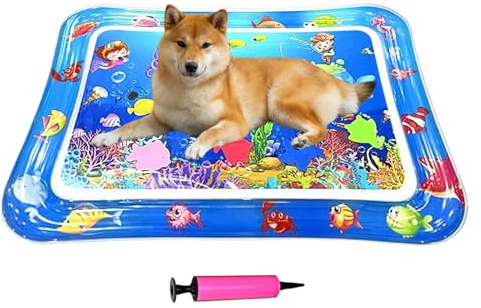 Xijobido Wassermatte Für Katzen, 66x47 cm Aufblasbare Wasser Sinnesmatte, wasserdichte Unterlage Aktivierend Kühlendes Spielzeug Für Innen Außen Kitten Reise