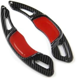 ZJSSJZ Paddle Cambio Esteso per Golf 7 7.5 per Polo per Lamando Variant R Paddle per Auto(Black Carbon Pattern)