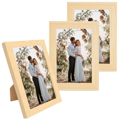 Lot de 3 Cadre Photo 10x15 cm, Cadre Photo Bois en MDF, Cadres Classique