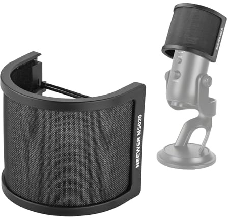 NEEWER Mikrofon Popschutz, dreilagiger Isolations Windschutz Pop Filter für Microphone mit 40–72mm Durchmesser kompatibel mit Blue Yeti für Podcast Streaming Voice Over Gesang Studioaufnahmen, MS020