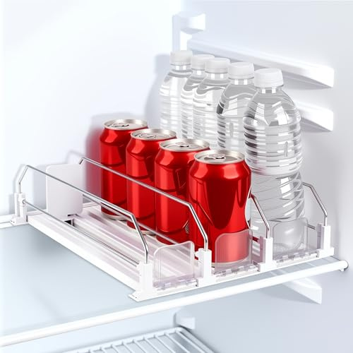 kühlschrank organizer dosen, Automatischer Küchenschrank-Dosenorganizer, fasst 12 Behälter in Standardgröße (330 ml, 440 ml, 500 ml), geeignet für Küchen, Supermärkte und Vorratskammern (31 x 25 cm)