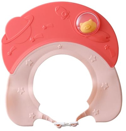 PAMINGONO Shower Cap for Boys and, Red Bathing Hat Eye and Ear Protection, Waterproof Shampoo Cap Suitable for Newborns and Bathing