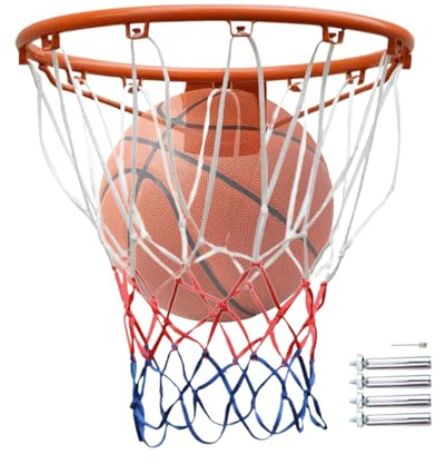 Basketballkorb – 45 cm robuster Metallrand ohne Bohren | Wandtürmontiertes