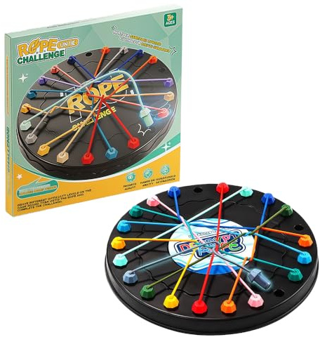 Brainy Knots Ropes Untangling Logic Puzzle Board Game,QIANSSE Strategic Tabletop Sorting Untying Game for Adults