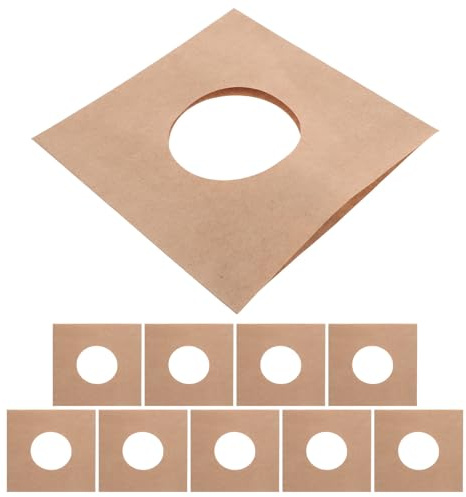 Abaodam Vinyl Record Inner Sleeves Right-Angle Design 10 Pcs Kraft Paper Protective Covers for 7 Inch Records Convenient Spare Replacement for Storage