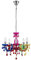Kronleuchter 5 flammig Esszimmer Lampe Hängeleuchte Hängelampe Pendelleuchte Kristalle bunt (Luster, Pendellampe, Deckenlampe, Deckenleuchte, Esstisch Leuchte, 44 cm, Höhe 128 cm, Fassung 5 x E14)