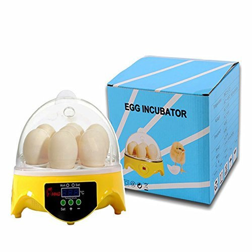 ele ELEOPTION Eier Inkubator 7 Eier Automatische Brutmaschine Brutkasten Brutapparat 220V Hühner LCD Temperaturanzeige (7 Eier Inkubatoren)