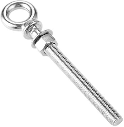 Yetaha M12 x 120mm 316 Stainless Steel Lifting Long Eye Bolt | Longshank Shoulder Eye Bolt with Nut and Washer, M12 Threaded EyeBolt Heavy Duty Fastener Hardware for Hanging Marine Grade