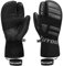 KUTOOK Skihandschuhe Herren Damen Fäustlinge Winterhandschuhe Fingerhandschuhe Thermo Ziegenleder 3M Thinsulate Wasserdicht Winddicht für Ski Snowboard Wintersport Schwarz&Grau, S (SF9503T)