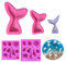 BLUGUL Queue de Sirène Moule Silicone, Coquille Conque Moule, pour Chocolat Fondant Gâteau Gelée Bonbons Dessert, 4pcs