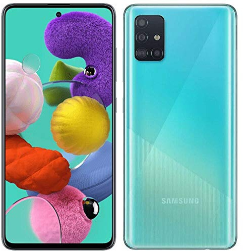 Samsung Galaxy A51 Quad Caméra, 128 Go 4 Go 6,5 48 MP Double SIM GSM Débloqué A515F/DS Global 4G LTE International Modèle Prism Crush Blue