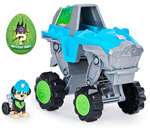 PAW PATROL Dino Rescue Deluxe Fahrzeug von Rex, inklusive Rex-Spielfigur und Überraschungs-Dinosaurier, Spielzeug geeignet für Kinder ab 3 Jahren