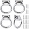 IGNPION 4ps Cabinet Ring Pull Handle Furniture Knobs Pull for Chest Chairs Door Drawer Ottomans Bedside Table Silver