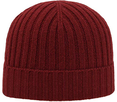 MELEGARI Mütze Beanie Verona | 100% Kaschmir | Made in Italy | Unisex, CMCU24008, Rot, CMCU24008 One size