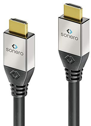 sonero® Premium 5,00m câble HDMI, câble HDMI Haut débit avec Ethernet, 4K / UHD / 60Hz, 18 Gbps, Noir