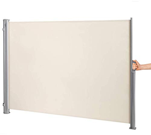 YAOBAO Ausziehbare Markise Seitenmarkise Mit Rahmen Aus Vollaluminium Seitenmarkise Start Sichtschutz Sonnenschutz Einziehbar Sichtschutz Für Balkon, Terrasse Und Garten,Beige