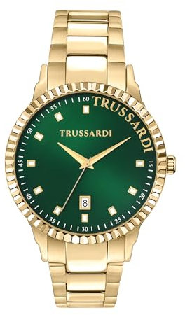 Trussardi T-BENT Orologio Uomo Tempo e data in Acciaio, PVD Oro - R2453141006