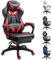 Vinsetto Computer Gaming Chair, Racing Desk Chair with Lumbar Support and Footrest, PU Leather Gamer Chair with Headrest and Swivel Wheels for Home, Red