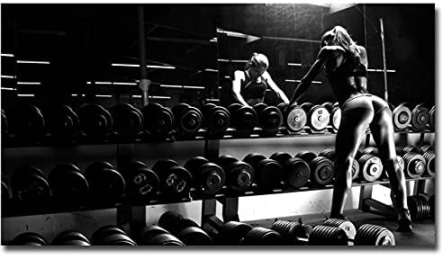 Sexy Bodybuilding Mädchen Motivation Zitat Kunst Poster Leinwand Malerei Druck Modern Gym Room Decor Fitness Sport Bild Ungerahmt-30x50cm