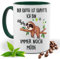 Blickfang Lustige Tasse mit Spruch |DER KAFFEE IST KAPUTT ICH BIN IMMER NOCH MÜDE | Faultier | Kakao- Kaffee- Tee- Fototasse| Geschenke für männer frauen | Keramik Tasse |Spülmaschinenfest (Grün)