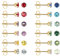 12 Paar 18 Karat Gelbgold plattiert Ohrstecker aus chirurgischem Edelstahl, CZ-Ohrstecker für Frauen, Zirkonia-Geburtsstein-Ohrstecker-Set 3mm (Prong 3mm)