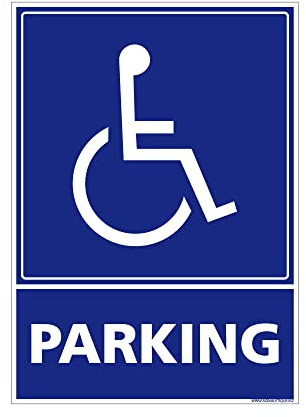 Signalétique.biz France - Panneau Parking PMR - Handicap - 300 x 420 mm - Aluminium 2 mm