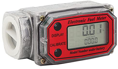 Uadme Durchflussmesser, 1 Zoll NPT Durchflusssensoren, Mini Digitaler Turbinen Durchflussmesser Hohe Genauigkeit mit LCD Display, für Diesel Kerosin Benzin, 15-150 L/min