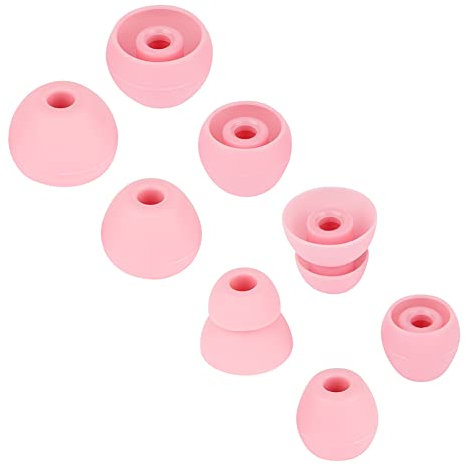 4 Pairs Silicone Earbud Tips Replacement Earbuds Cap Eartips Tips Compatible with Powerbeats Pro Beats Wireless Earphone Headphones,（Pink）