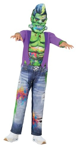 Smiffys Graffiti Frank Costume All in One & EVA Mask, Halloween Child Fancy Dress, Frankie Dress Up Costumes