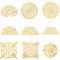OLYCRAFT 9 stücke Mandela Floral Goldene Messing Aufkleber Selbstklebende Aufkleber Metall Aufkleber Lotus Aufkleber für Sammelalben DIY Kunstharz Handwerk Telefon Wasserflasche Dekor - 4x4cm