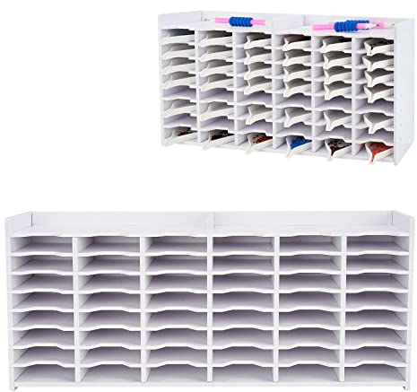 Krafetto 48 Gitter Diamant-Malerei-Tablett, Aufbewahrungshalter, Bohrstift und Multi-Boot-Organizer, Gestell, Kunst, Diamant-Malerei-Zubehör-Kits, für kleine Tabletts