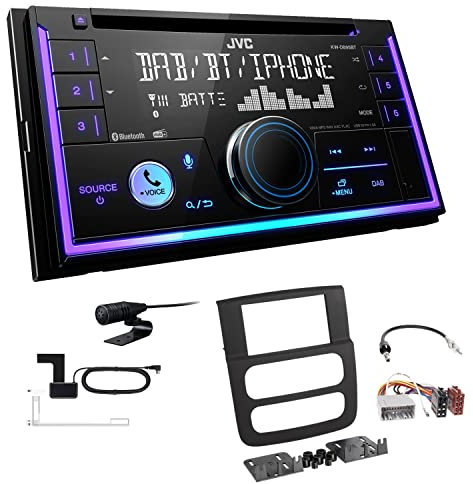 JVC KW-DB95BT 2-DIN Autoradio CD-Receiver Digitalradio DAB+ Bluetooth USB passend für Dodge RAM 2002-2006 schwarz