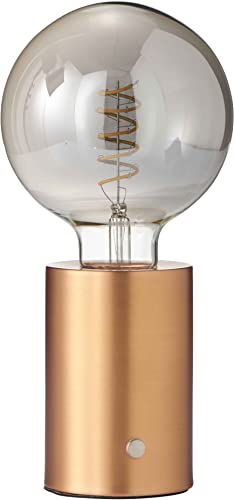 Northpoint LED Akku Tischlampe Edison Style Glühbirne mit Glühdraht bis zu 96 Stunden Laufzeit 2000mAh Touch Dimmer Ambientelicht Tischleuchte Roségold getöntes Glas