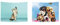 Ulticool – Wandteppich Dekoration Wohnung - Hund Tier Hunde Katze Haustier - Blau Weiß - Set von 2 Motiven – 73 cm x 95 cm - Wandtuch - Accessoires für Schlafzimmer Wohnzimmer Kinderzimmer
