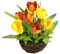 Kunstblumen Tulpen im Nest künstliche Blume Papageientulpe Blüte Frühjahrsdeko Osterdeko Osternest Mittelstück Dekoration Seidenblume wie echt Kunsttulpe Tischdeko Zimmerpflanze Floristik