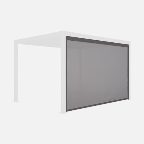 Tenda grigia 4m per pergola bioclimatica - Triomphe - 3x4 m, alluminio e textilene