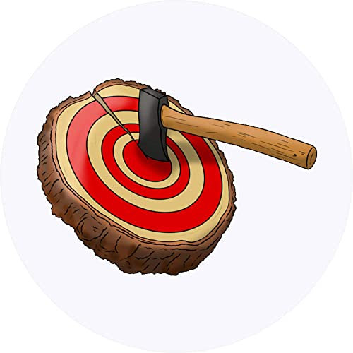 24 x 40mm Round 'Axe Throwing Target' Stickers (SK00054570)