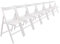 Harbour Housewares Beech Wood Folding Chairs - White - 6x - Wooden Garden Chair Outdoor Seating Deck Seats Lightweight Foldable Dining Patio Furniture