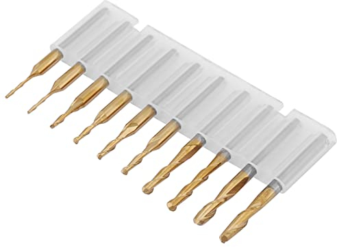 Coated Ball Nose, Ballnose Cnc Bit1 Cnc Router Bits Milliling Cutter Bits 3.175Mm Shank 1 * 4/1.5 * 6/2 * 8/2.5 * 12/3.175 * 12Mm