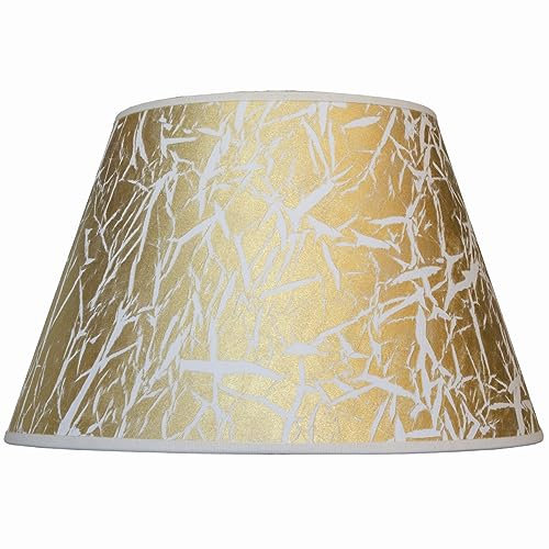 LUCECLASS | cappello paralume paraluce PERSIA ORO di ricambio per lampada tondo nuovo in tessuto bianco panna e oro in stoffa fatto a mano Made in Italy cucito a mano (DIAMETRO 45 CM ATTACCO E27)