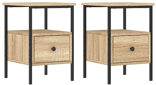 vidaXL Nachttische 2 STK. Sonoma-Eiche 34x36x50 cm Holzwerkstoff