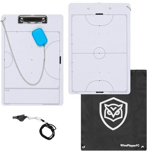 WISEPLAYERFC Taktiktafel Futsal für Futsaltrainer-Taktikboard für Futsal mit Pfeife und Tasche