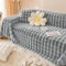 ANAZOZ Sofabezug 3 Sitzer, Couchbezug Polyester Einfarbig Grau Sofa Überzug Wohnlandschaft 180x300