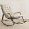 Schaukelstuhl ,schaukelsessel ,schaukelstuhl wohnzimmer , Schwingsessel,fauteuil inclinable，fauteuil de jardin，Belastbarkeit 150kg ,für Schlafzimmer, Wohnzimmer, Balkon, Outdoor ,119*62*99cm,Creme ( C