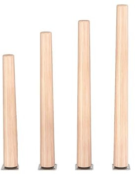 4 Stück Ersatz Tischfuß für Sofa/Couch/Lounge/Stuhl/Schreibtisch/Schrankfüße Schräge,Holz Tischbeine aus massivem Naturholz (50CM,4pcs-vertical)