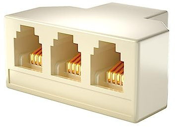 Convertitore Uscita A 3 Vie Con Splitter Telefonico Convertitore Adattatore Interfaccia 6P4C/6P2C Adattatore Con Tripla Uscita Conveniente Splitter Per Telefonica