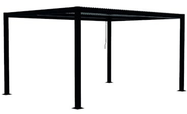 CONCEPT USINE | Pergola Bioclimatique Milos | Superficie 3 x 4 m Soit 12 m² | 4 Pieds | Lames Orientables | Structure et Lames en Aluminium | Qualité, Longévité et Résistance aux Intempéries